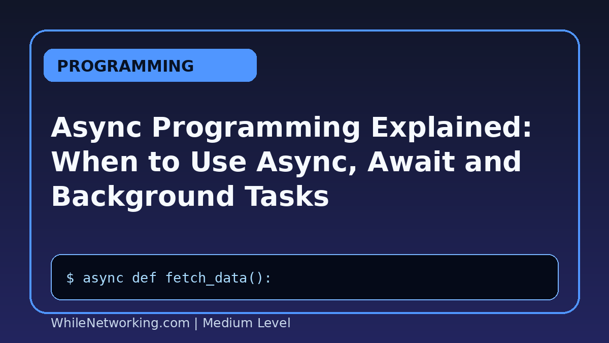 Async Programming Explained: When to Use Async, Await and Background Tasks