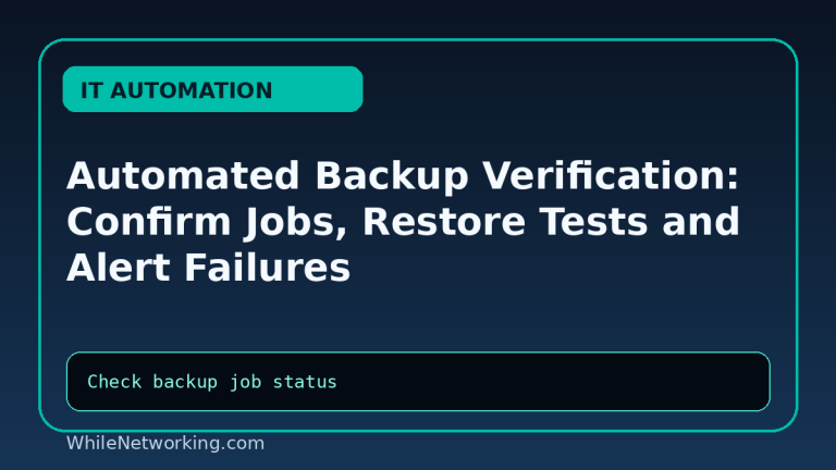 Automated Backup Verification: Confirm Jobs, Restore Tests and Alert Failures