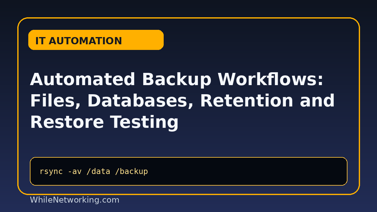 Automated Backup Workflows: Files, Databases, Retention and Restore Testing featured image