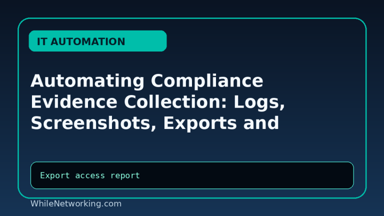 Automating Compliance Evidence Collection: Logs, Screenshots, Exports and Reports