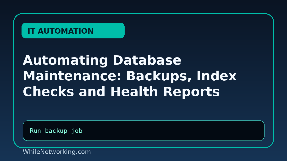 Automating Database Maintenance: Backups, Index Checks and Health Reports