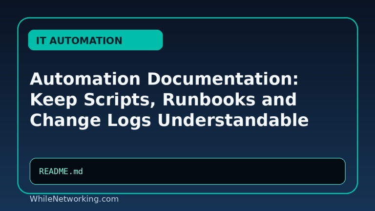 Automation Documentation: Keep Scripts, Runbooks and Change Logs Understandable