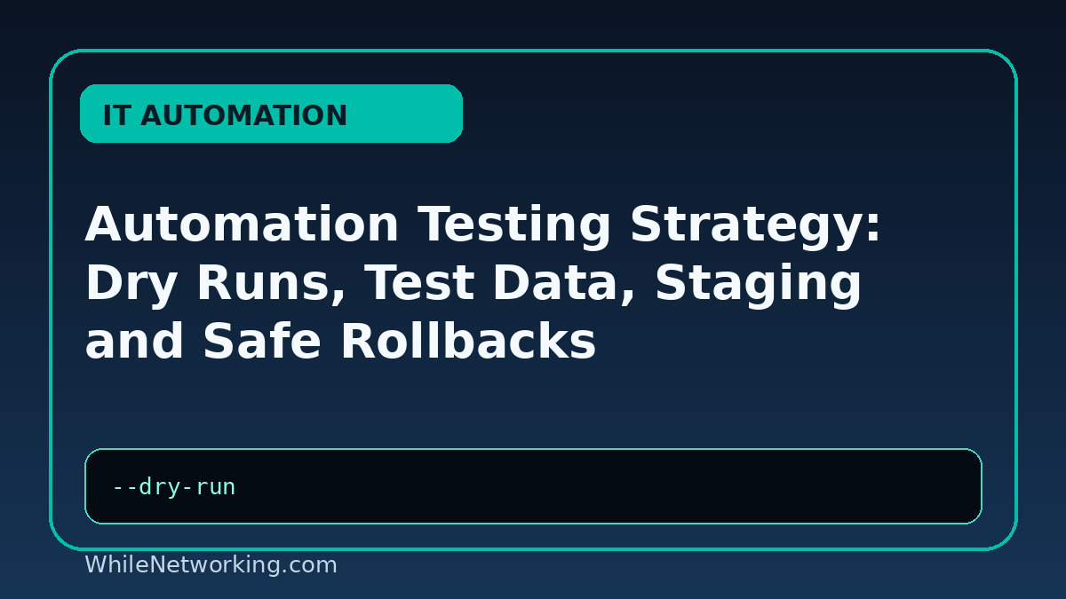 Automation Testing Strategy: Dry Runs, Test Data, Staging and Safe Rollbacks