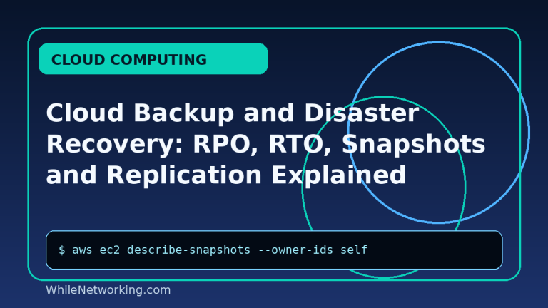 Cloud Backup and Disaster Recovery: RPO, RTO, Snapshots and Replication Explained