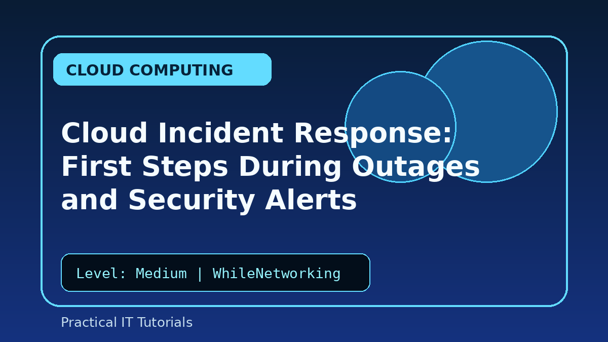 Cloud Incident Response: First Steps During Outages and Security Alerts