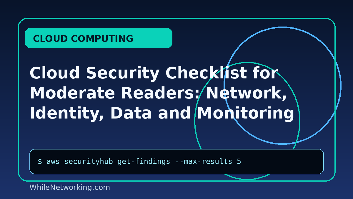 Cloud Security Checklist for Moderate Readers: Network, Identity, Data and Monitoring Controls