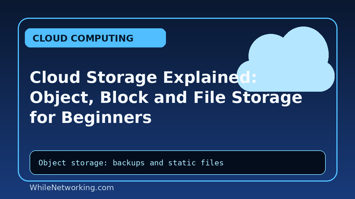 Cloud Storage Explained: Object, Block and File Storage for Beginners