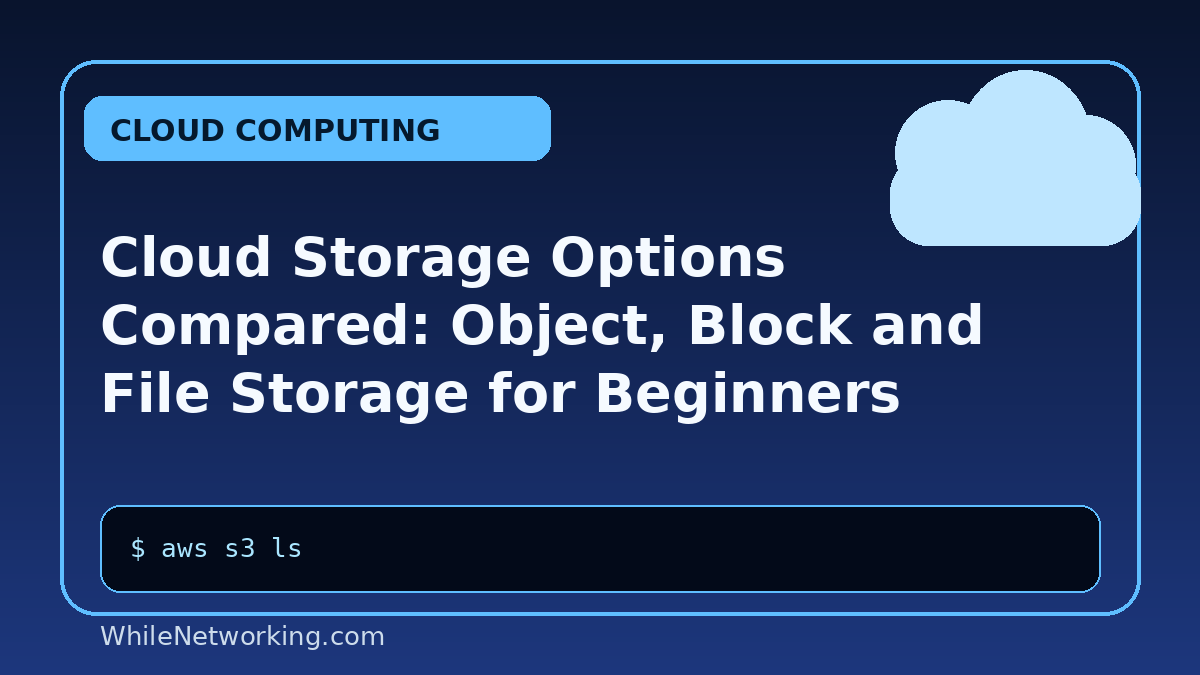 Cloud Storage Options Compared: Object, Block and File Storage for Beginners Moving Up