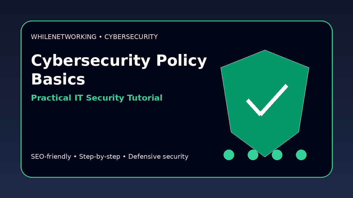Cybersecurity policy basics essential policies every small business should have