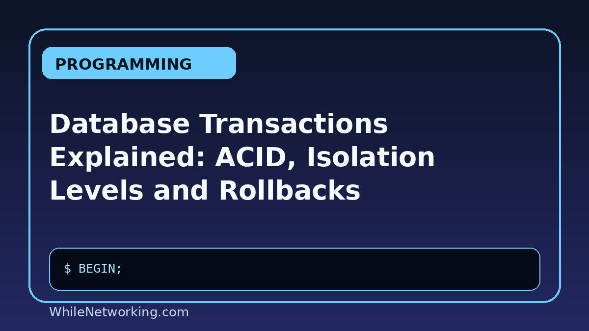 Database Transactions Explained: ACID, Isolation Levels and Rollbacks