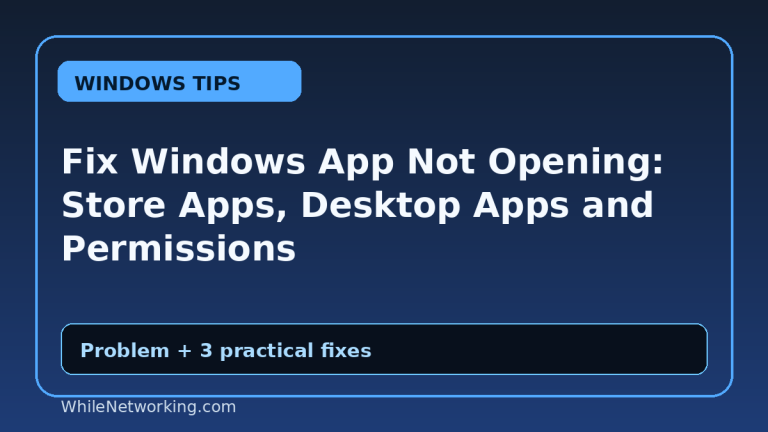 Fix Windows App Not Opening: Store Apps, Desktop Apps and Permissions