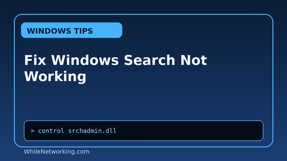 Fix Windows Search Not Working featured image