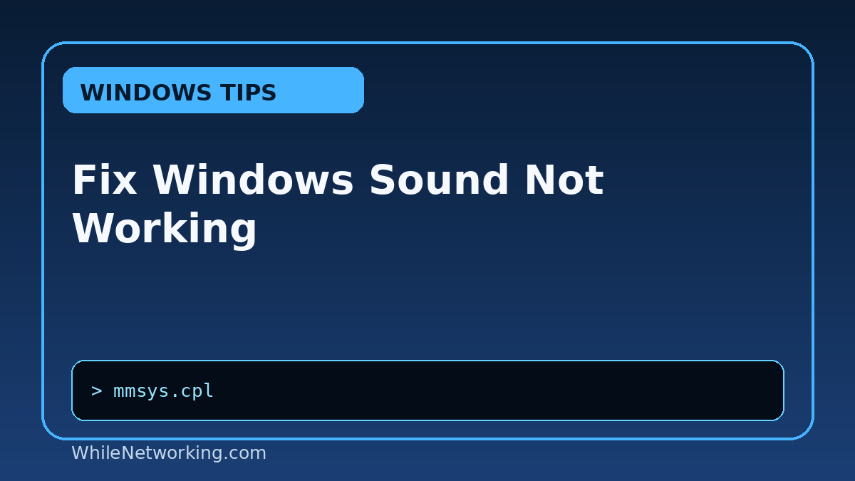 Fix Windows Sound Not Working featured image