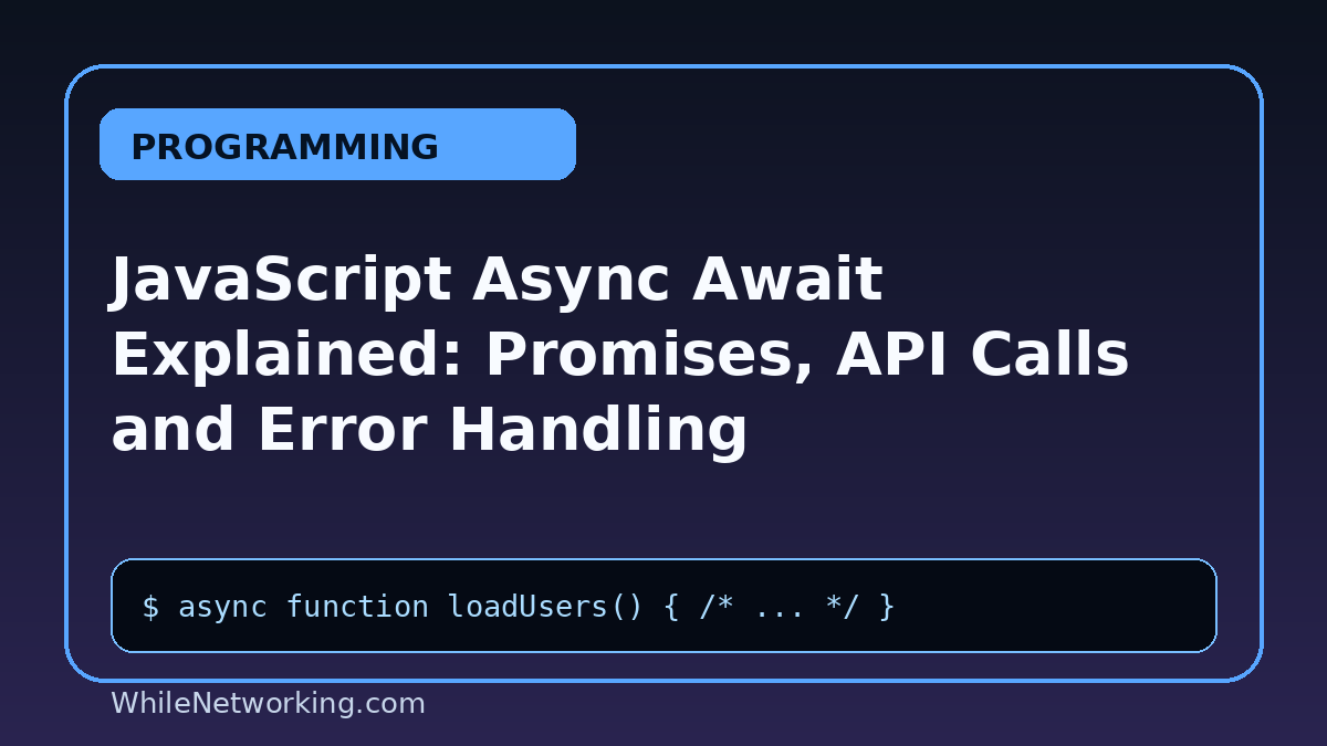 JavaScript Async Await Explained: Promises, API Calls and Error Handling