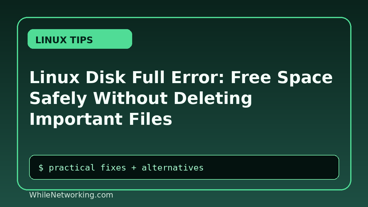 Linux Disk Full Error: Free Space Safely Without Deleting Important Files