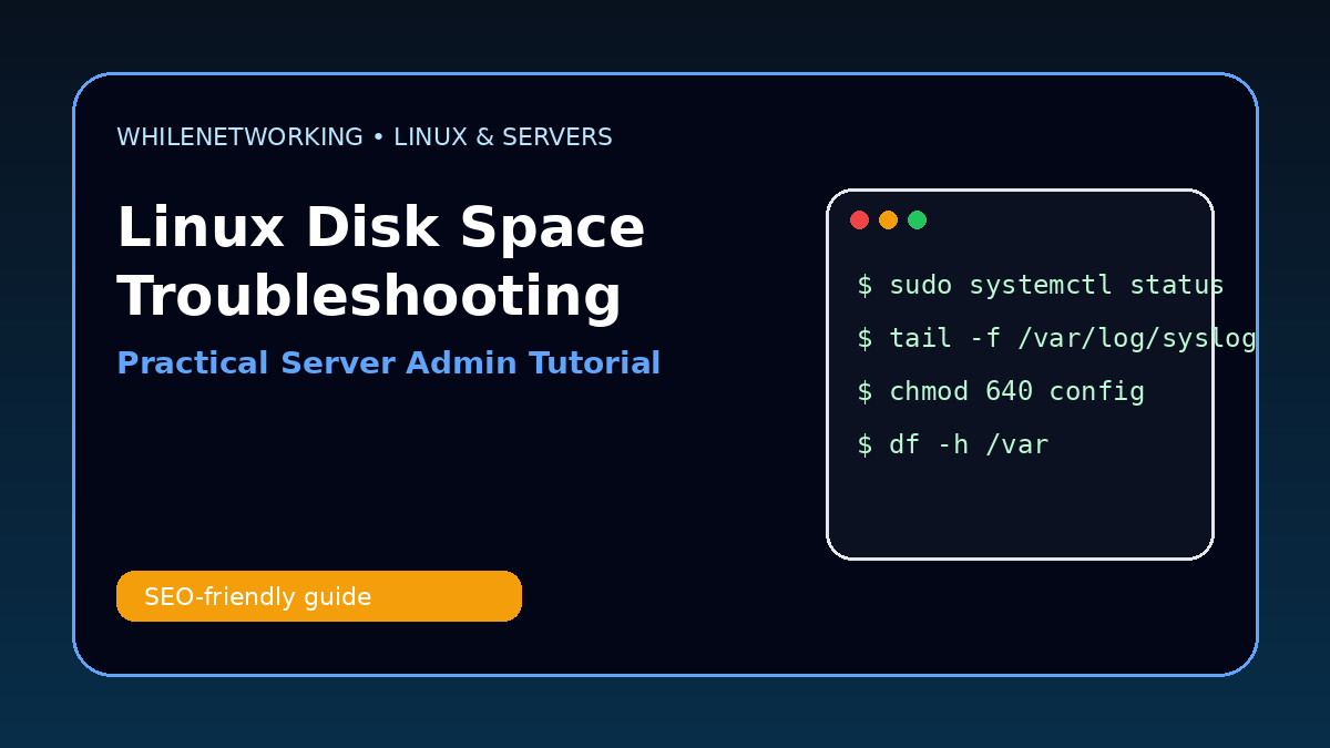 Linux disk space troubleshooting find large files clean server storage