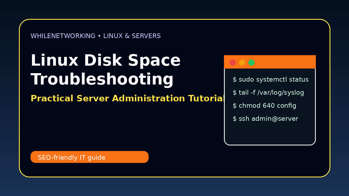 Linux disk space troubleshooting df du logs cleanup best practices tutorial