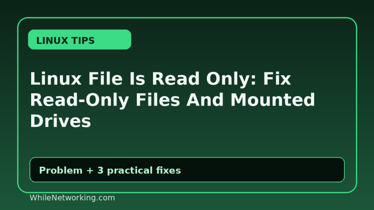 Linux File Is Read Only: Fix Read-Only Files And Mounted Drives