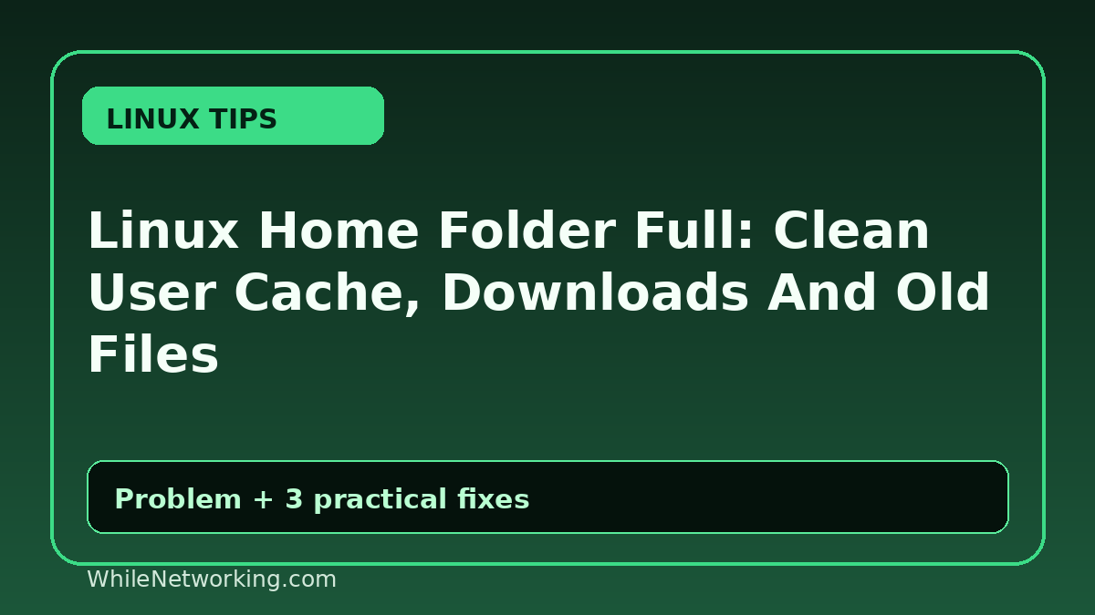 Linux Home Folder Full: Clean User Cache, Downloads And Old Files