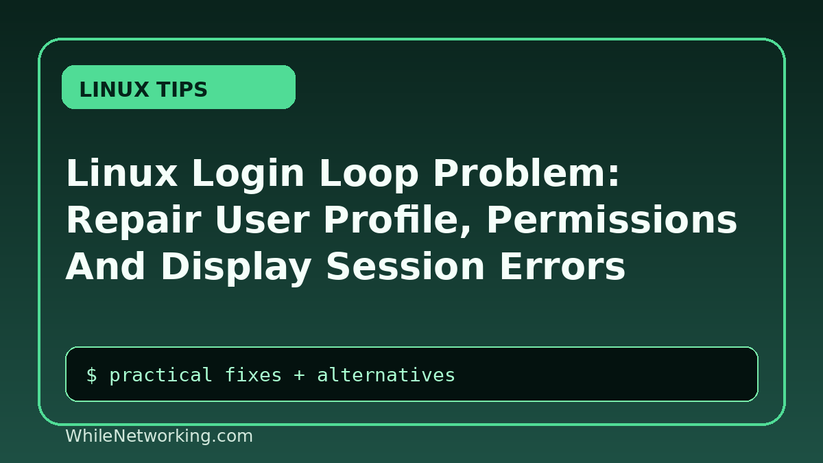 Linux Login Loop Problem: Repair User Profile, Permissions And Display Session Errors