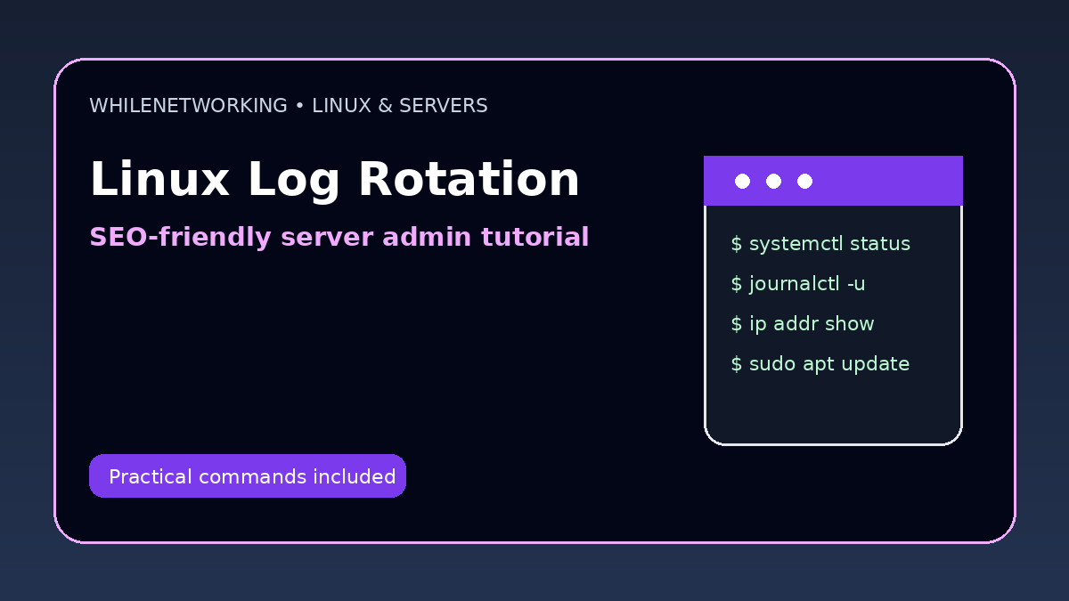 Linux server log rotation with logrotate prevent full disk tutorial