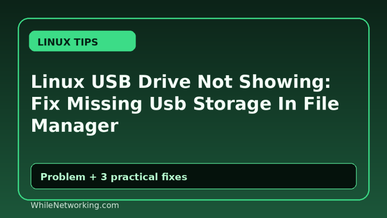 Linux USB Drive Not Showing: Fix Missing Usb Storage In File Manager