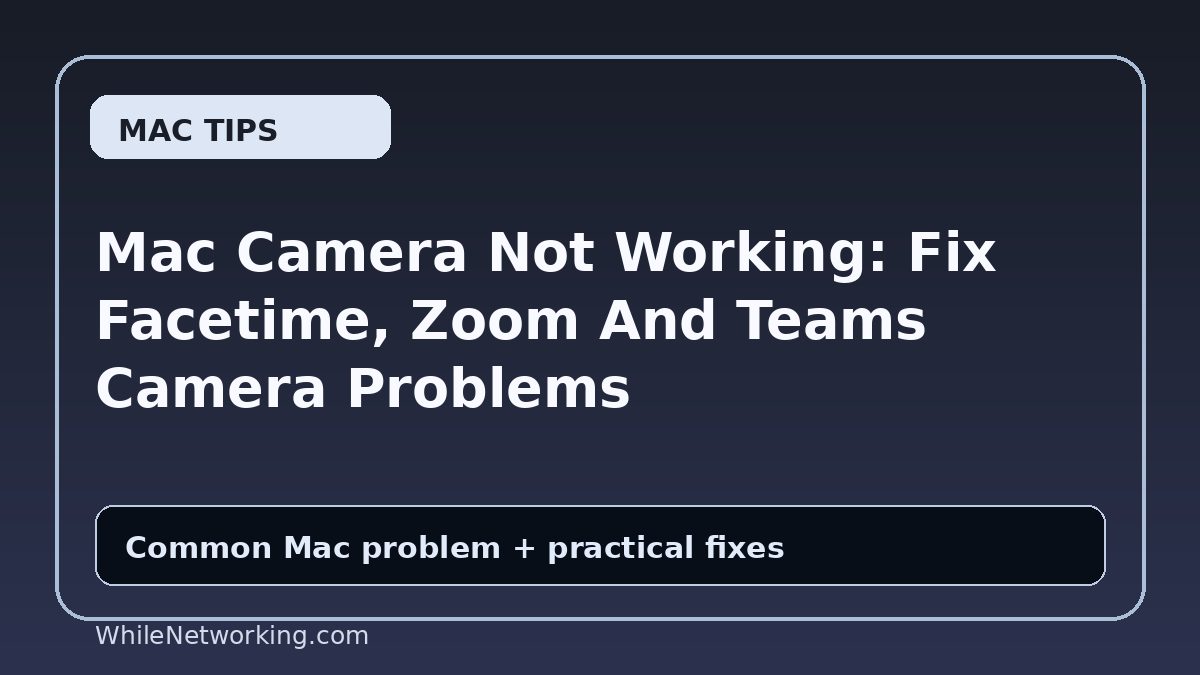 Mac Camera Not Working: Fix Facetime, Zoom And Teams Camera Problems