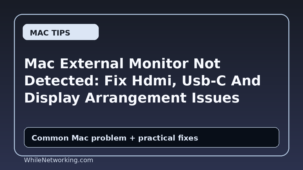 Mac External Monitor Not Detected: Fix Hdmi, Usb-C And Display Arrangement Issues