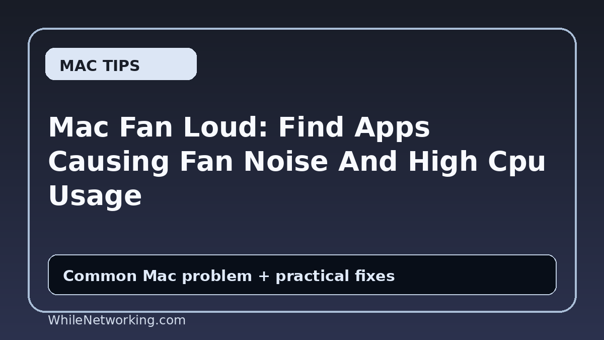 Mac Fan Loud: Find Apps Causing Fan Noise And High Cpu Usage
