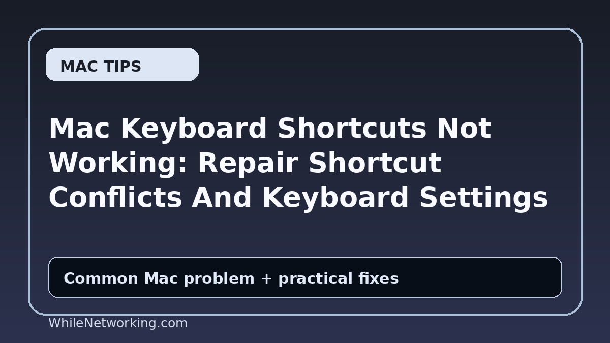 Mac Keyboard Shortcuts Not Working: Repair Shortcut Conflicts And Keyboard Settings