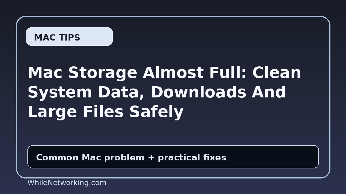 Mac Storage Almost Full: Clean System Data, Downloads And Large Files Safely