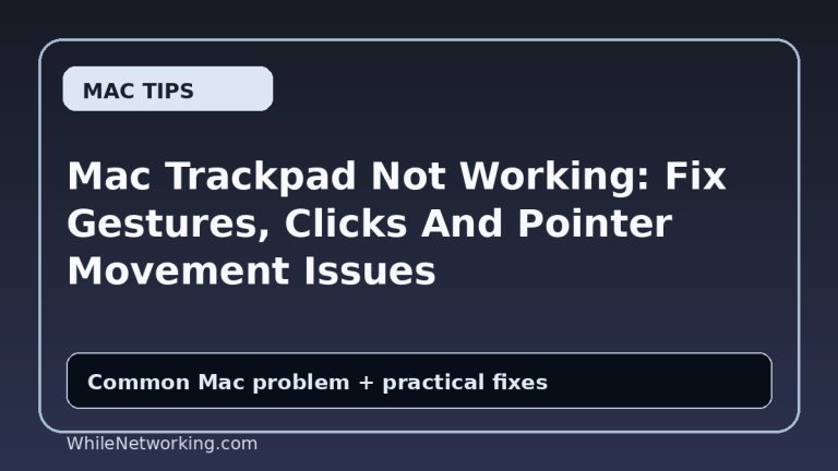 Mac Trackpad Not Working: Fix Gestures, Clicks And Pointer Movement Issues