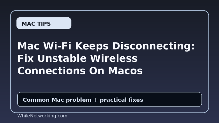 Mac Wi-Fi Keeps Disconnecting: Fix Unstable Wireless Connections On Macos