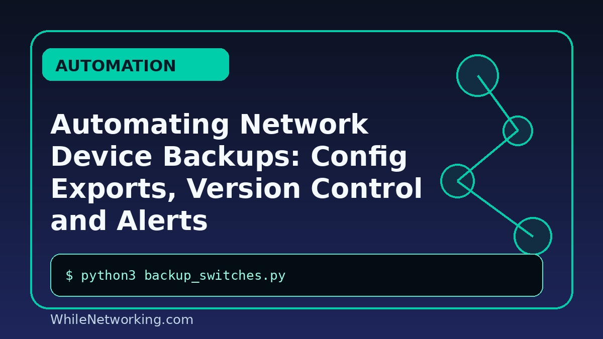 Automating Network Device Backups: Config Exports, Version Control and Alerts