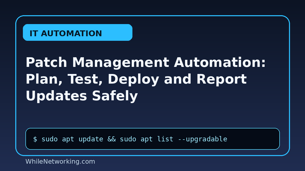 Patch Management Automation: Plan, Test, Deploy and Report Updates Safely
