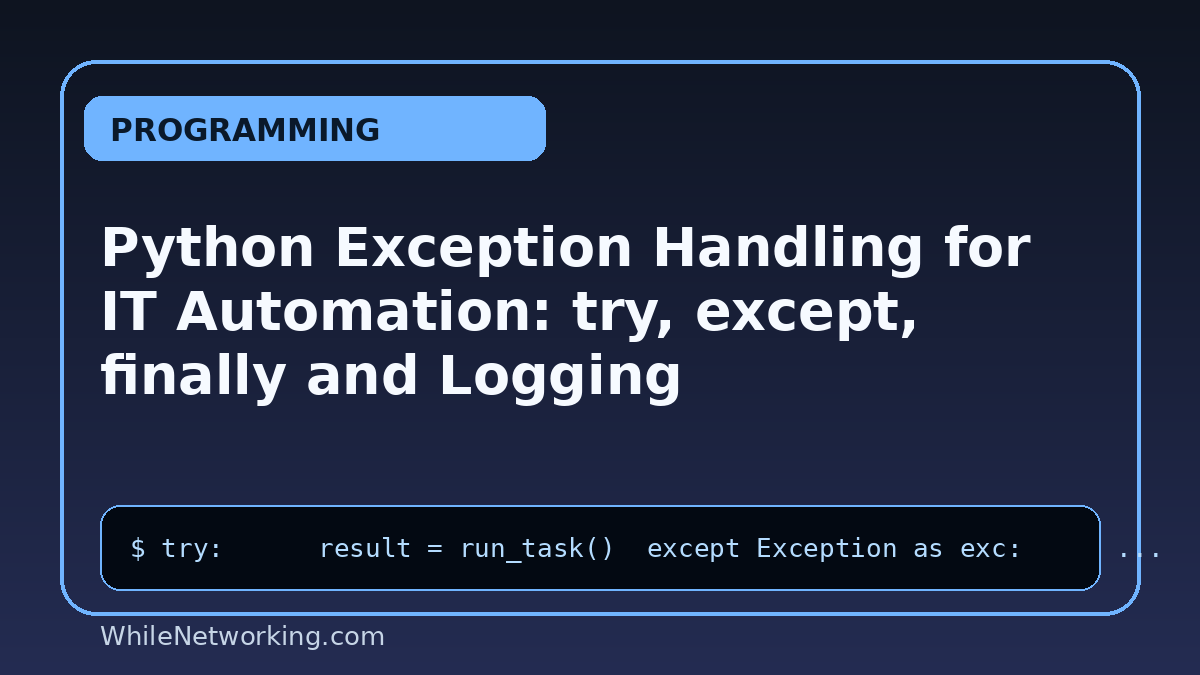 Python Exception Handling for IT Automation: try, except, finally and Logging