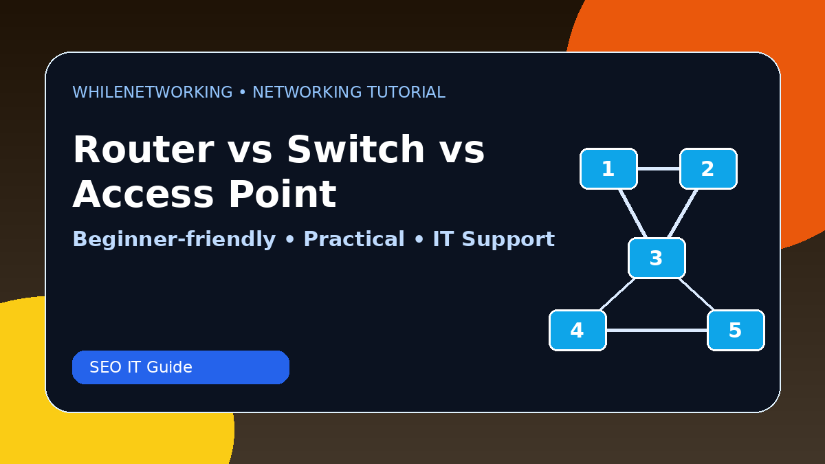 Router vs switch vs access point networking devices explained