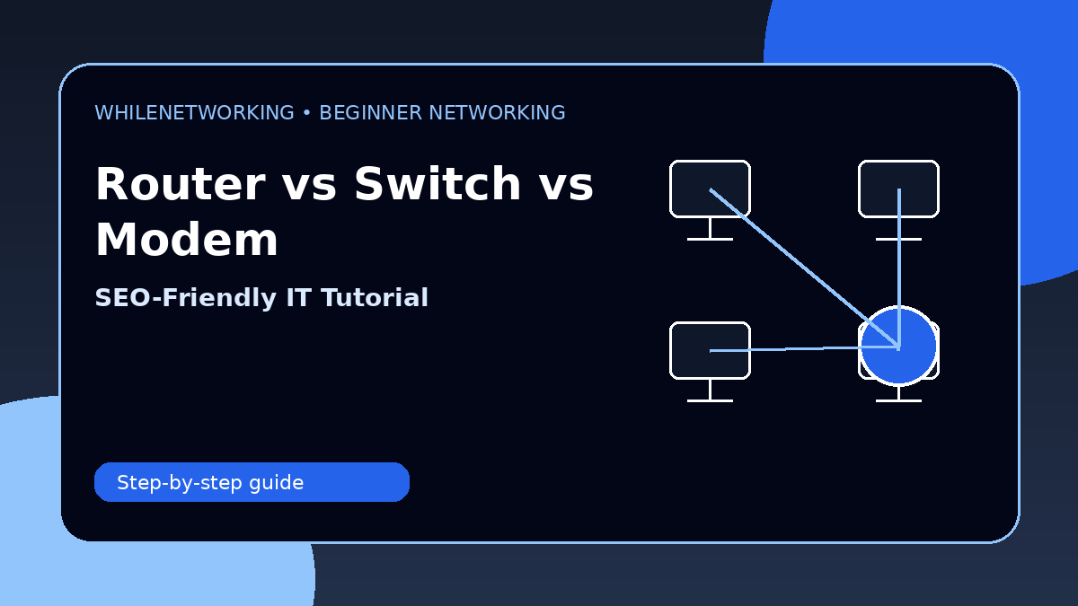 Router vs switch vs modem explained simple networking guide for beginners