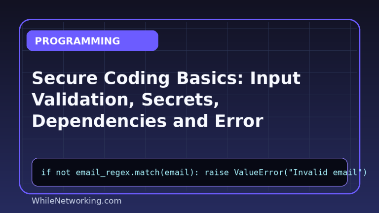 Secure Coding Basics: Input Validation, Secrets, Dependencies and Error Messages