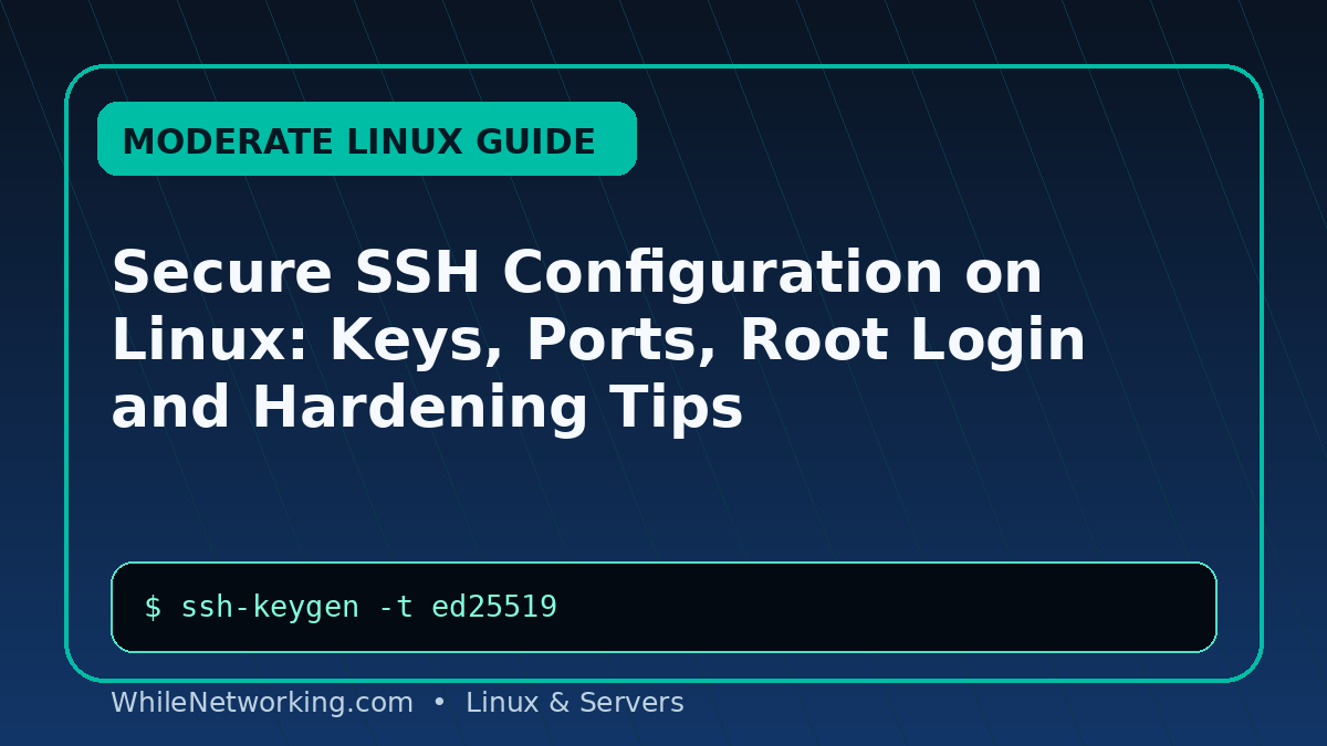 Secure SSH Configuration on Linux: Keys, Ports, Root Login and Hardening Tips