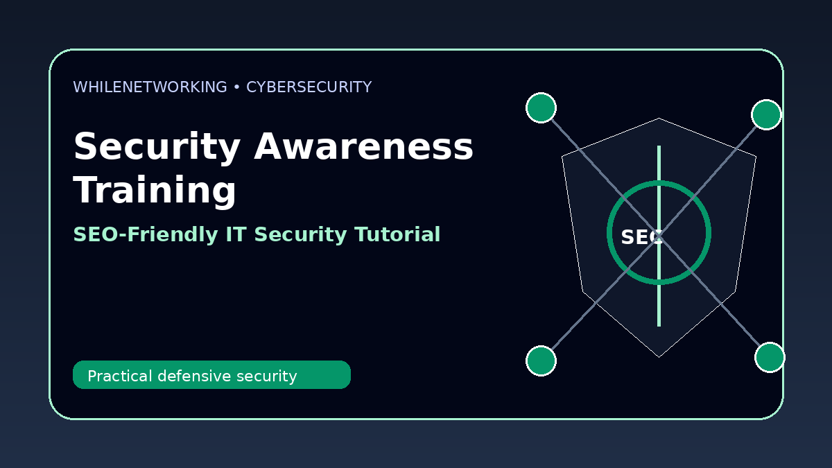 Security awareness training plan for safer user habits