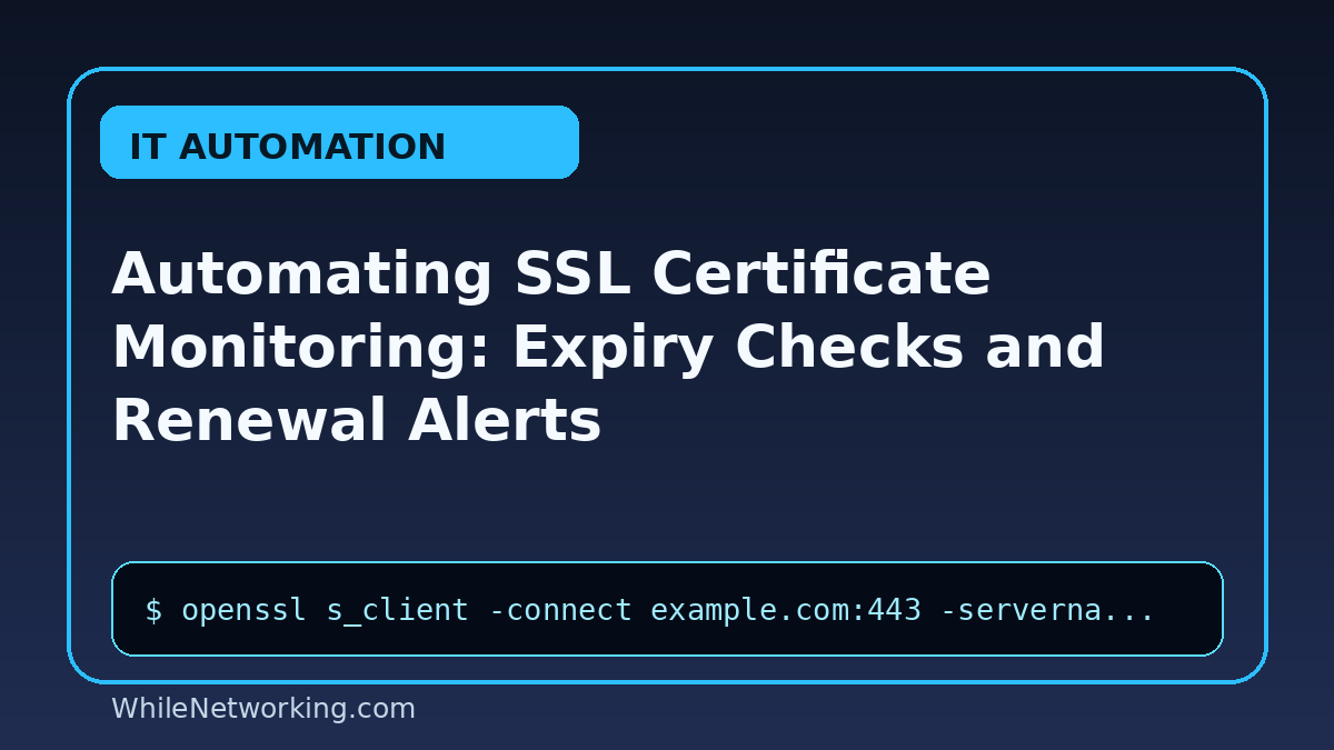 Automating SSL Certificate Monitoring: Expiry Checks and Renewal Alerts