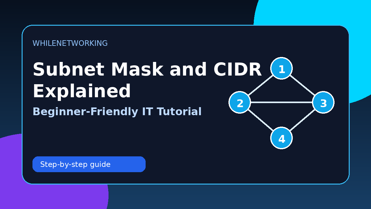 Subnet mask and CIDR explained beginner networking tutorial diagram