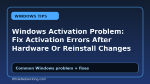 Windows Activation Problem: Fix Activation Errors After Hardware Or Reinstall Changes