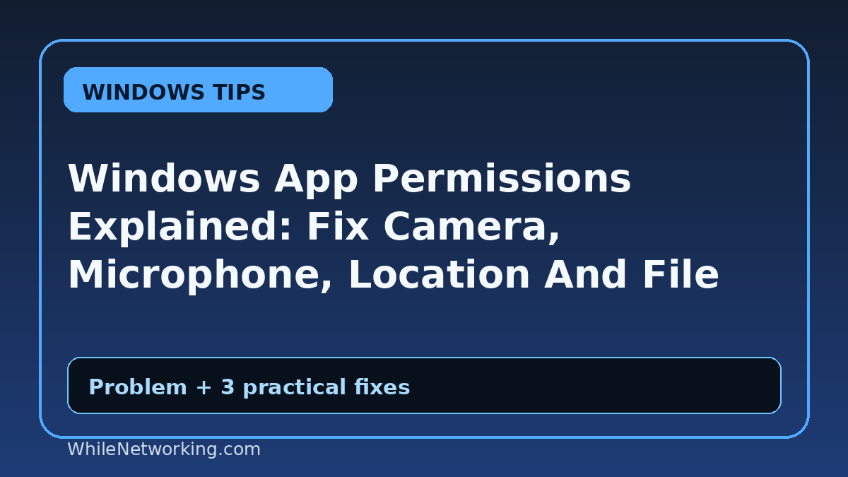 Windows App Permissions Explained: Fix Camera, Microphone, Location And File Access