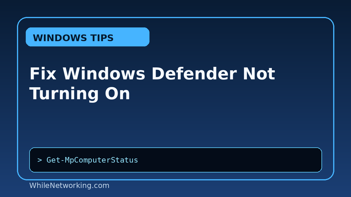 Fix Windows Defender Not Turning On featured image