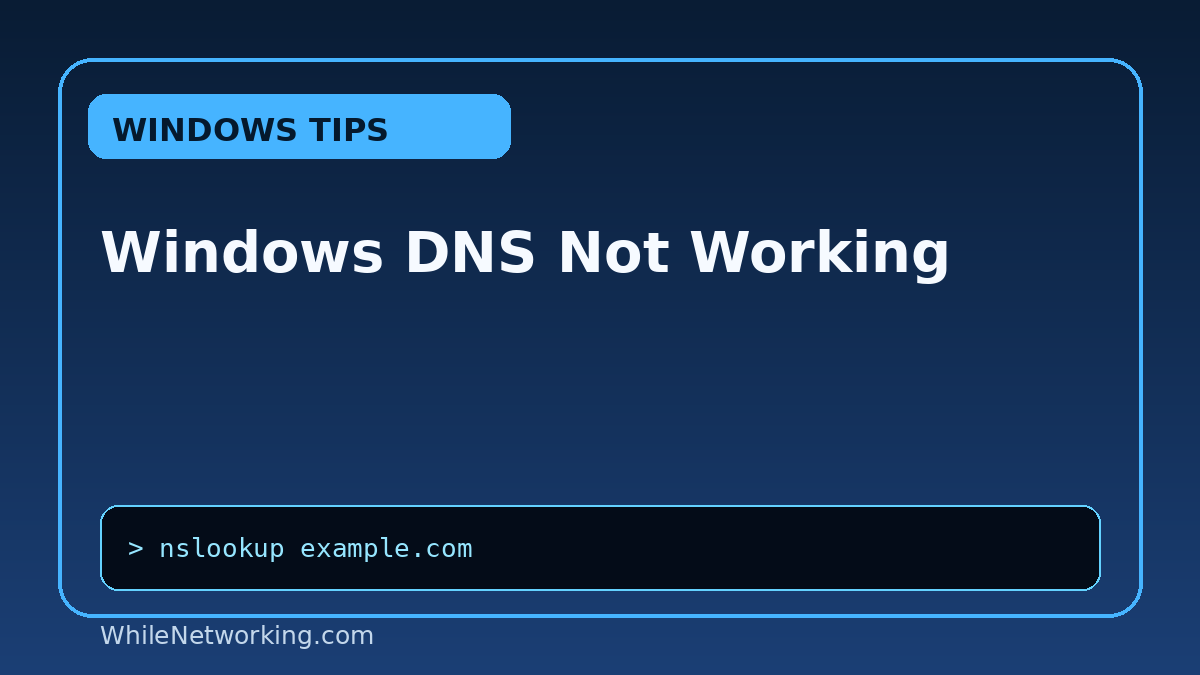 Windows DNS Not Working featured image