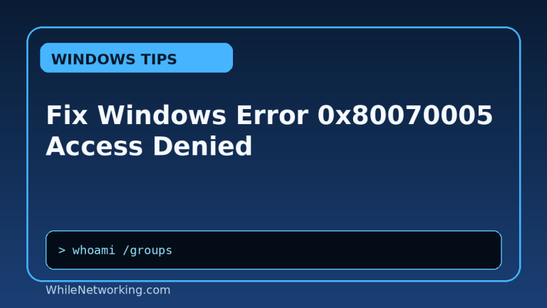 Fix Windows Error 0x80070005 Access Denied featured image