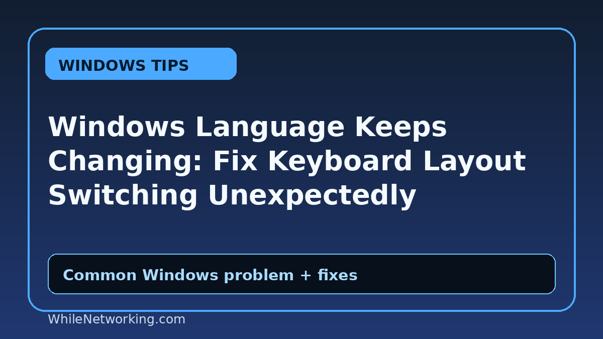 Windows Language Keeps Changing: Fix Keyboard Layout Switching Unexpectedly