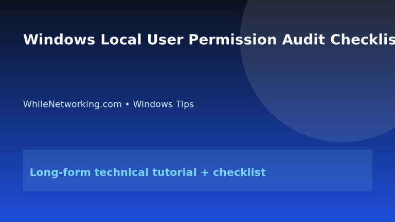 Windows Local User Permission Audit Checklist featured image